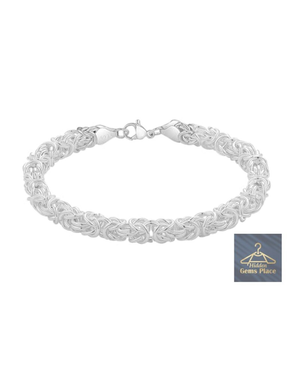 925 Sterling Silver Byzantine Bracelet Chunky Handmade Link Bracelet